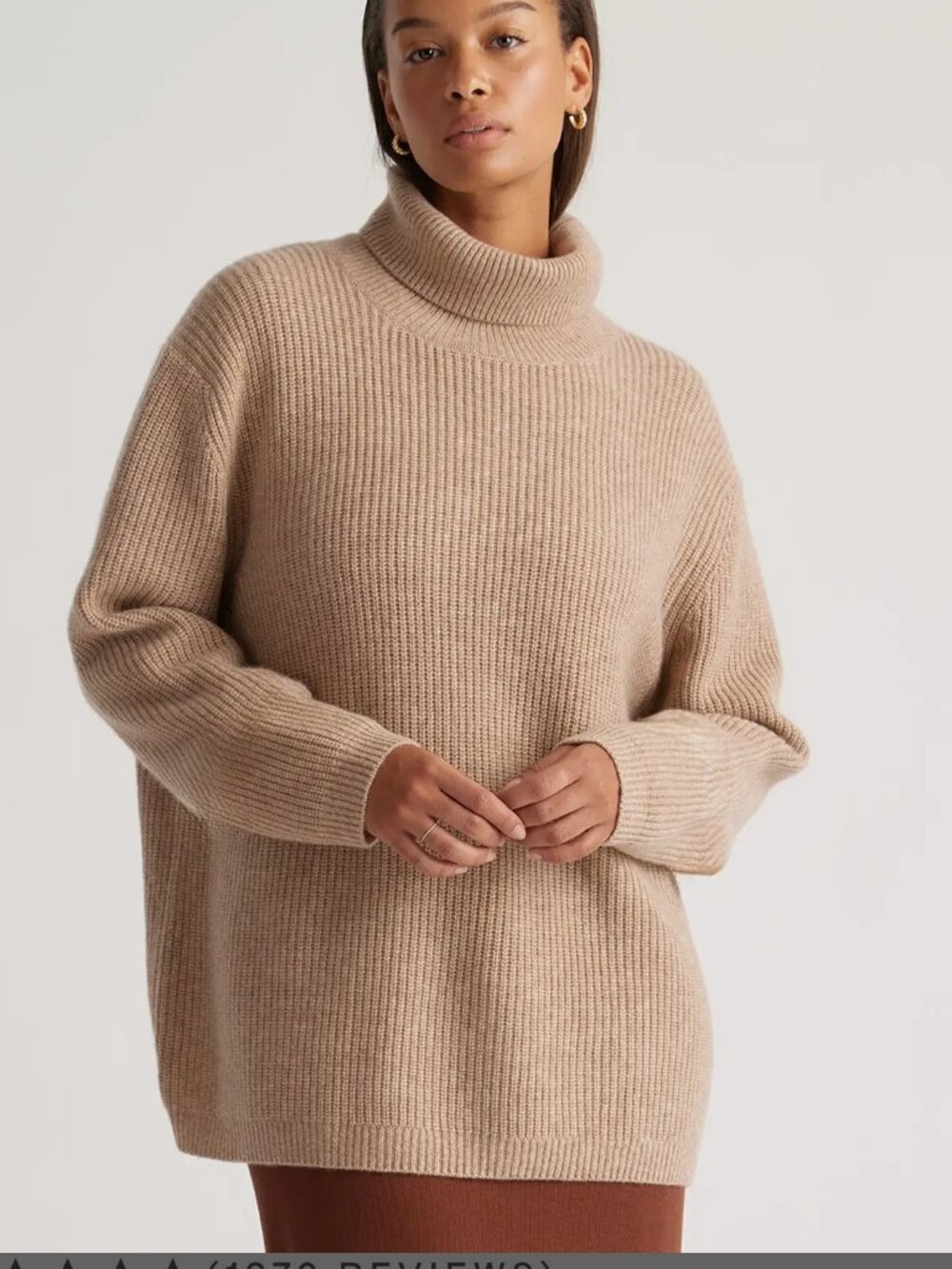 Quince cashmere turtleneck M tan